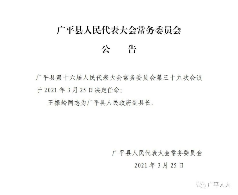 广平县人民政府办公室最新人事任命,广平县人民政府办公室最新人事任命，推动县域发展新篇章